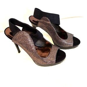 Carlos Santana Metallic Strap Stilettos Size 6M